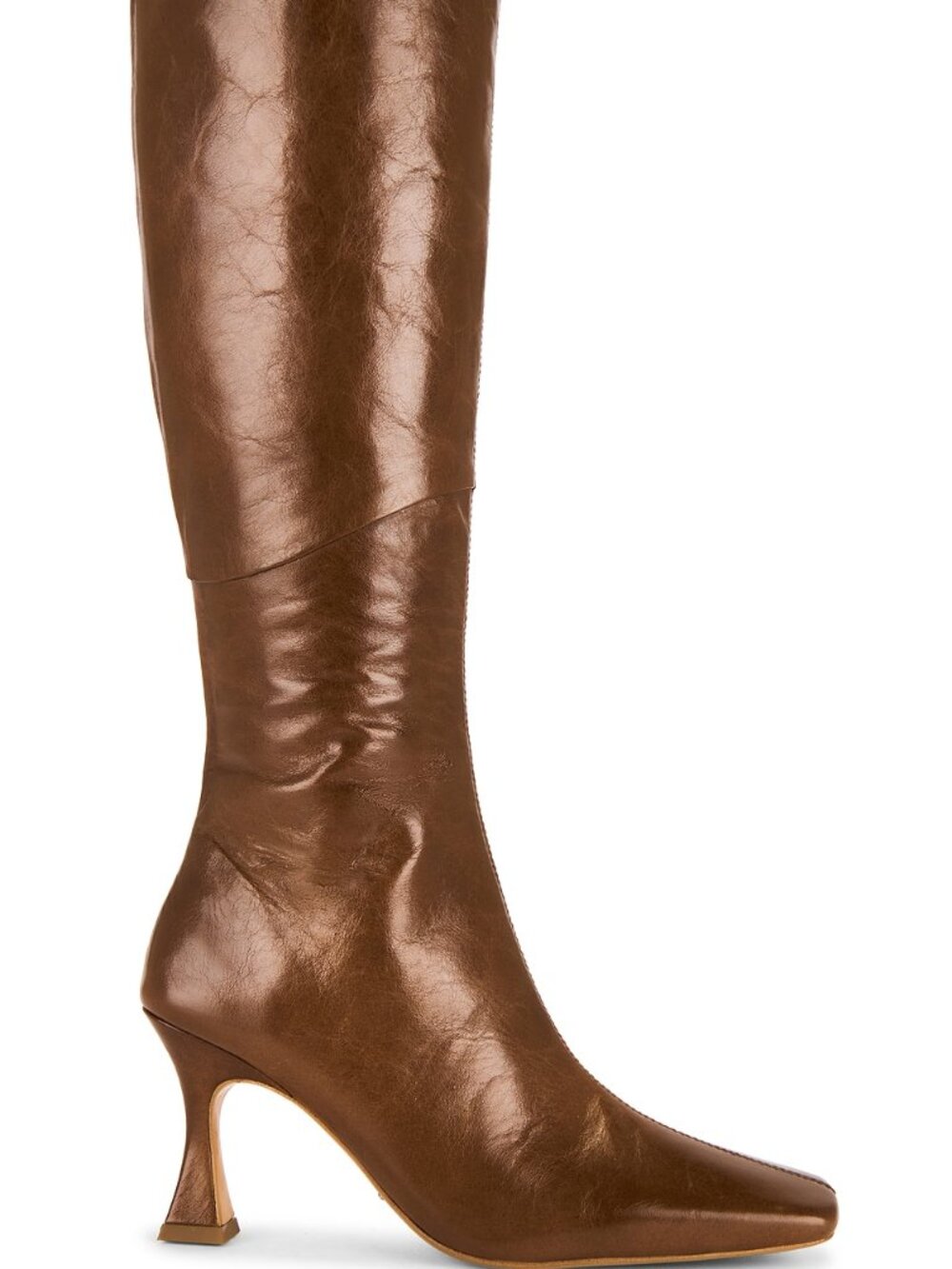 Tony Bianco Fantasy Boot in Cognac Vintage brown leather knee high heel